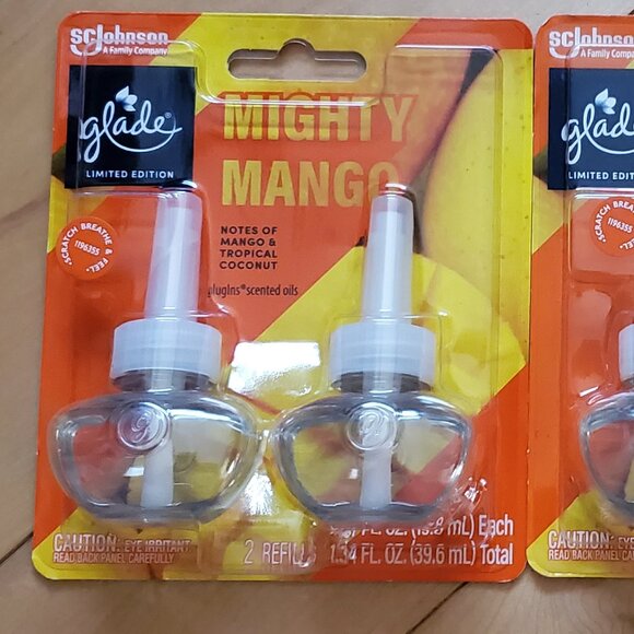 2 Glade Plug In Refills Limited Edition Mighty Mango Tropical Coconut - Picture 4 of 6